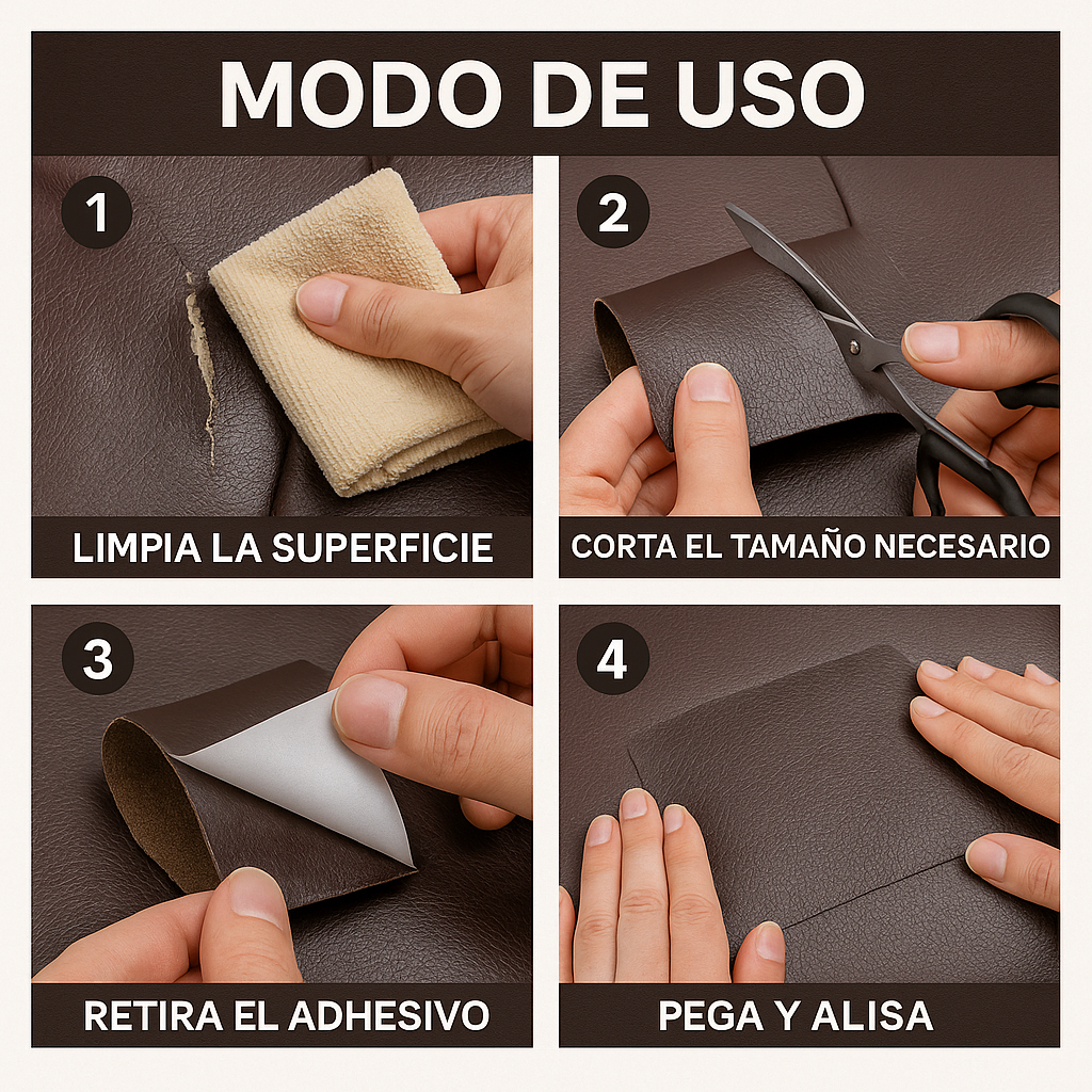 Rollo de Cuero Premium – Repara y renueva superficies dañadas – Deja tus muebles como nuevos en segundos