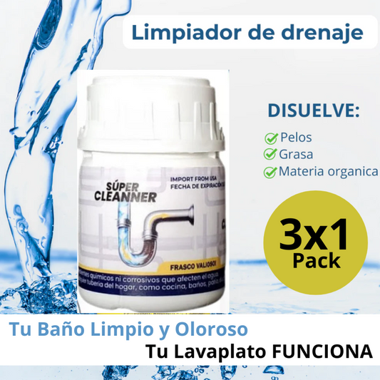 Pack x3 - Limpiador de Drenaje - Destapador Potente de Tuberías