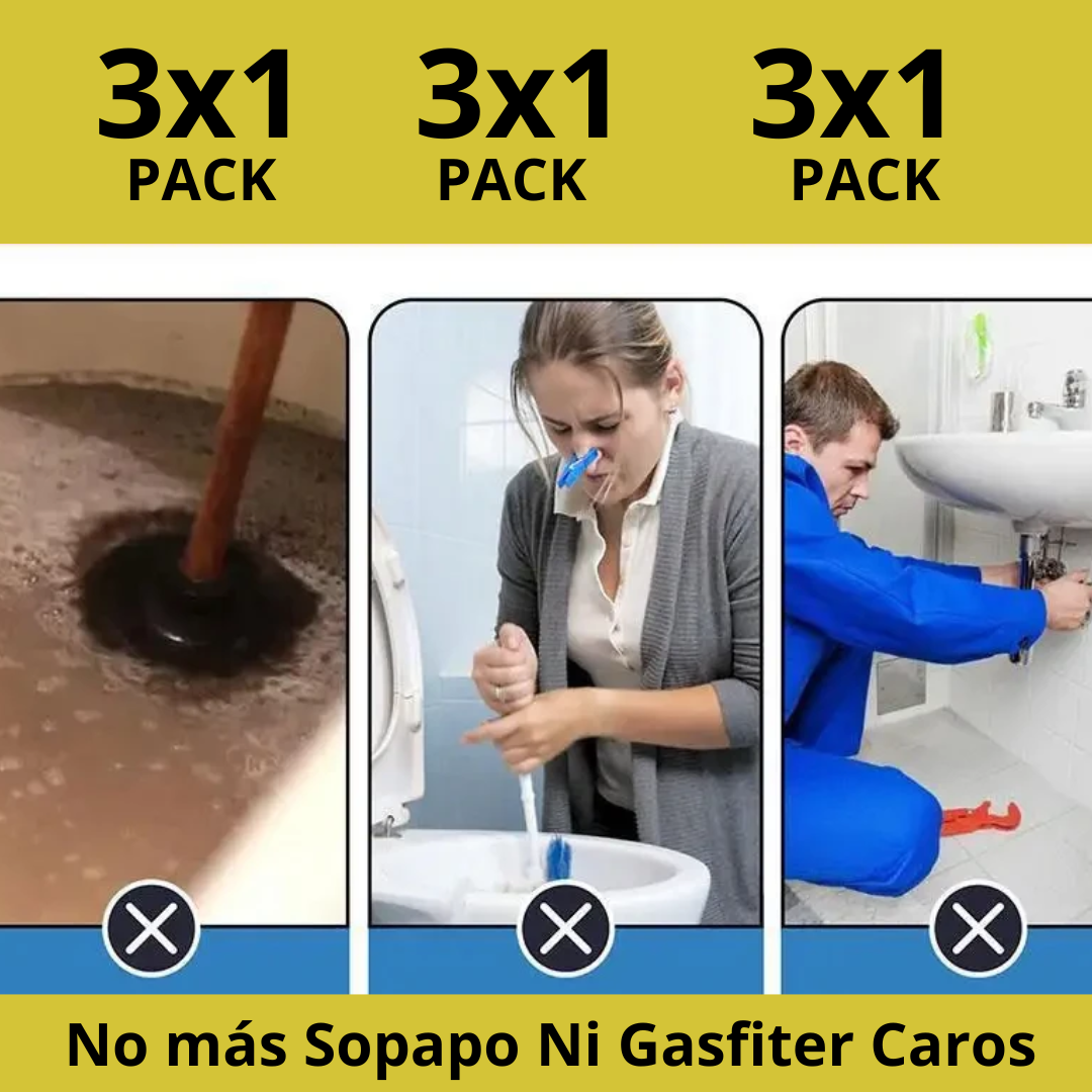 Pack x3 - Limpiador de Drenaje - Destapador Potente de Tuberías